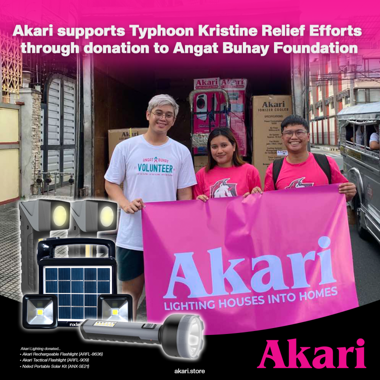 Akari supports Typhoon Kristine Relief Efforts through donation to Angat Buhay Foundation