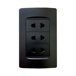 Akari 3 Gang 2 Pin Universal Socket (AWD-Z8202-3(B))